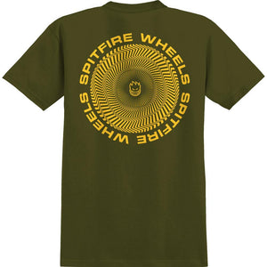 Spitfire Classic Vortex T-Shirt - Military Green/Yellow