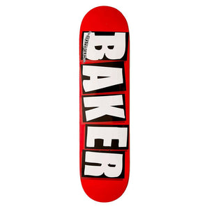 Baker Skateboard Deck - Team Brand Logo Red/White 8.5"