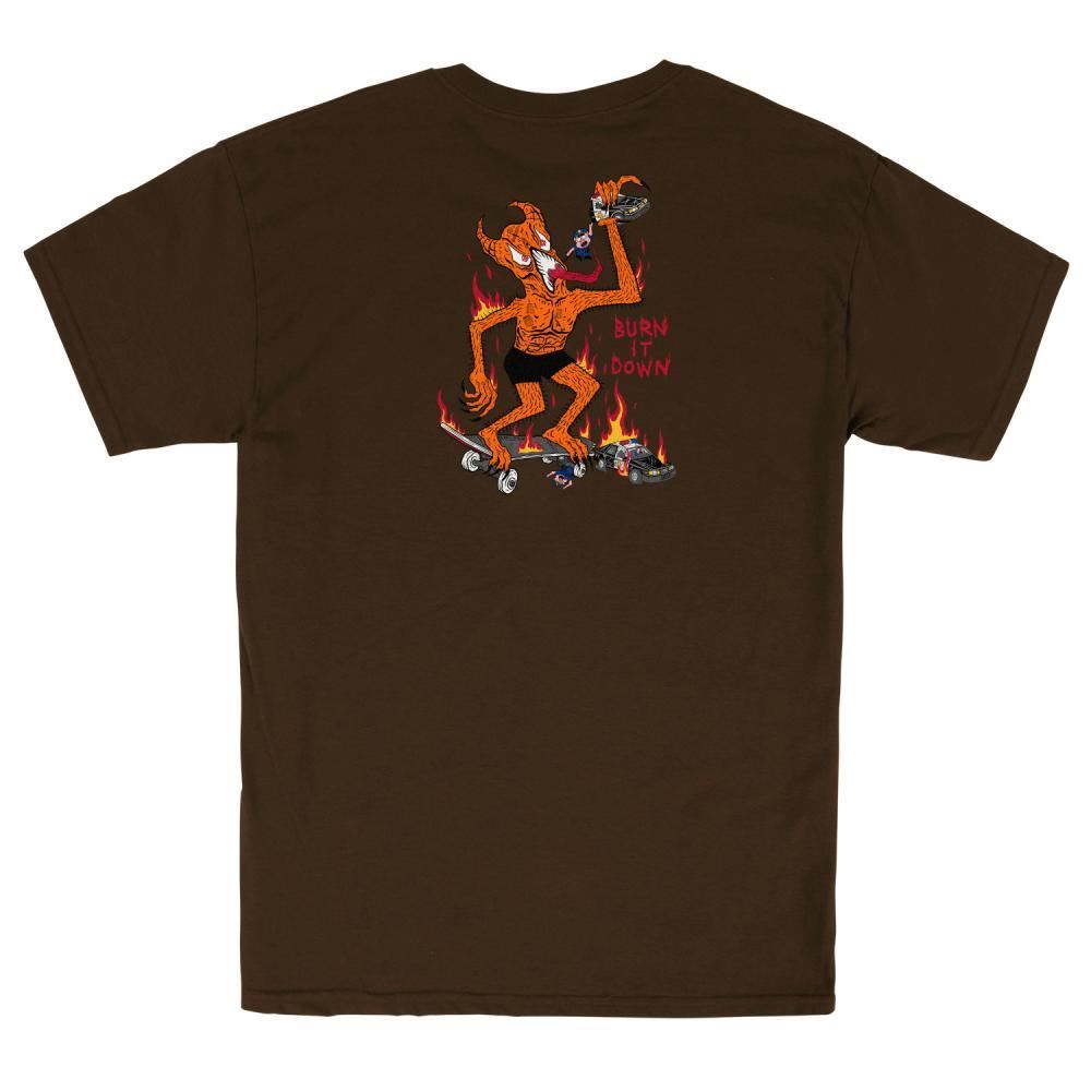 Thrasher Burn it Down T-Shirt - Dark Chocolate