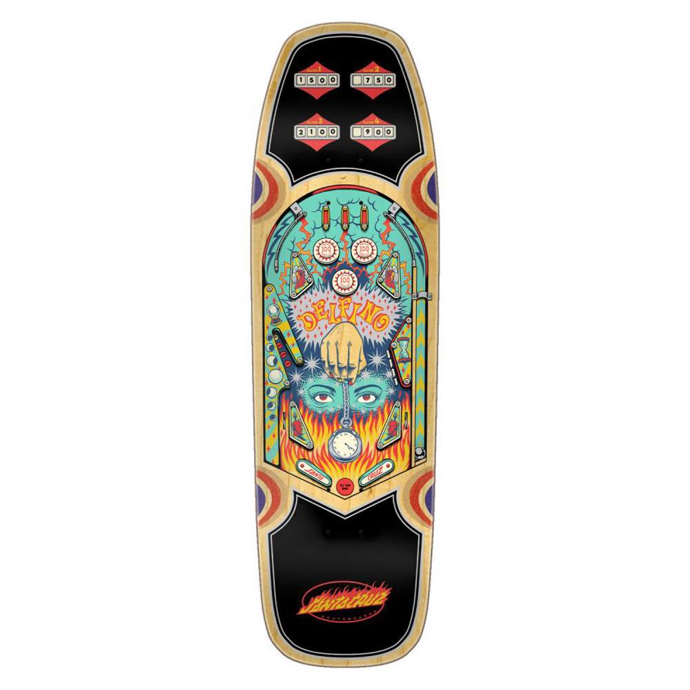 Santa Cruz Skateboard Deck - Delfino Pinball 9.14" (Shaped)