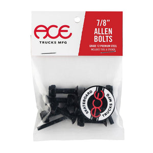 Ace Skateboard Truck Bolts - Allen Black 7/8" (8 Pack)