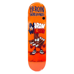 Heroin Skateboard Deck - Aaron Wison Ribs Orange 8.5"