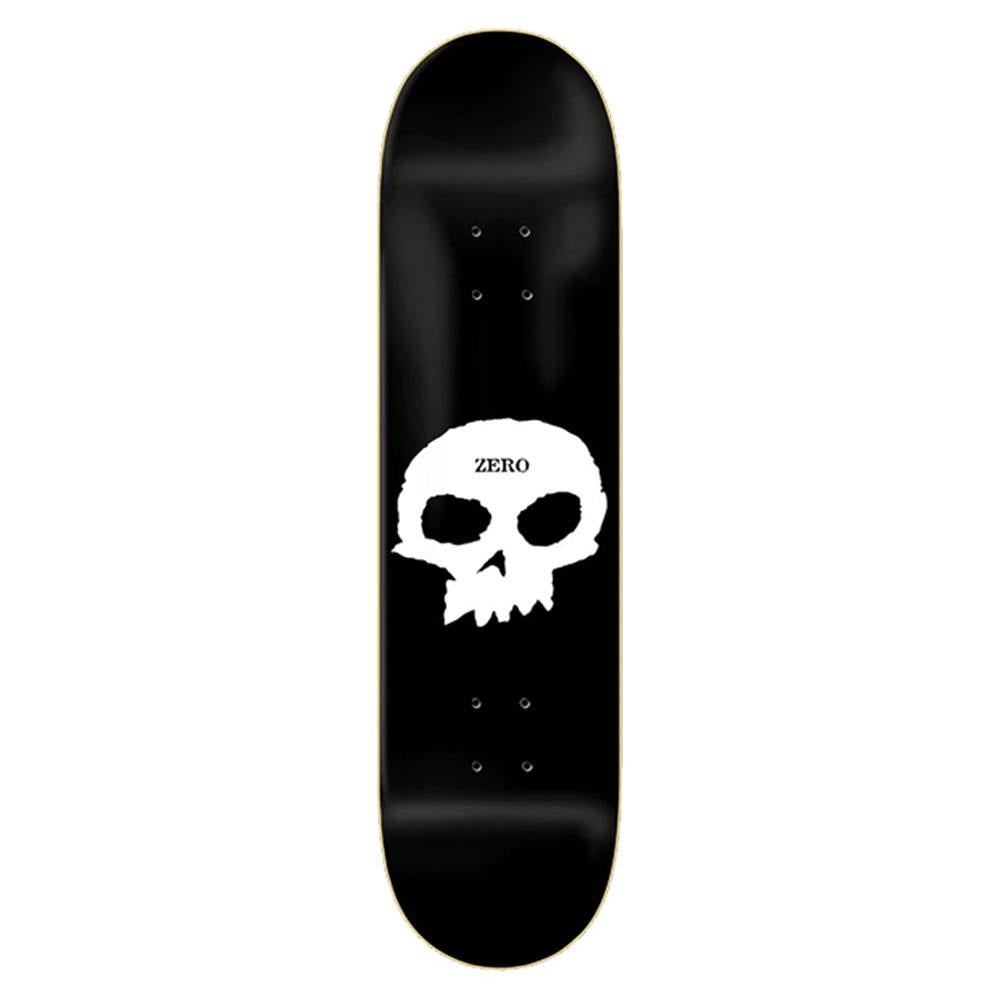 Zero Skateboard Deck - Single Skull Black/White 8.5"