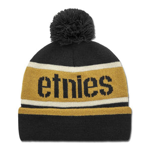 Etnies Stencil Pom Beanie - Black/Gold