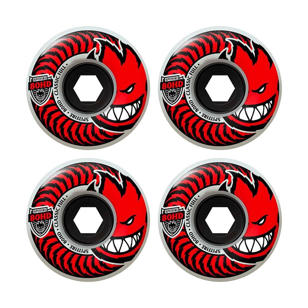 Spitfire Wheels - Soft Wheels HD Conical Full Clear/Red 80a 56mm (4 Pack)
