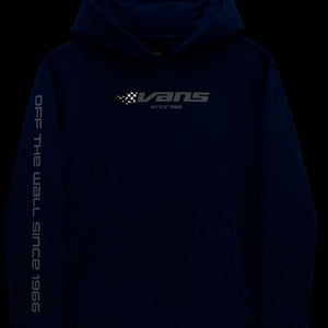 Vans Boys Reflective Checkerboard Flame Pullover Hoodie - True Blue