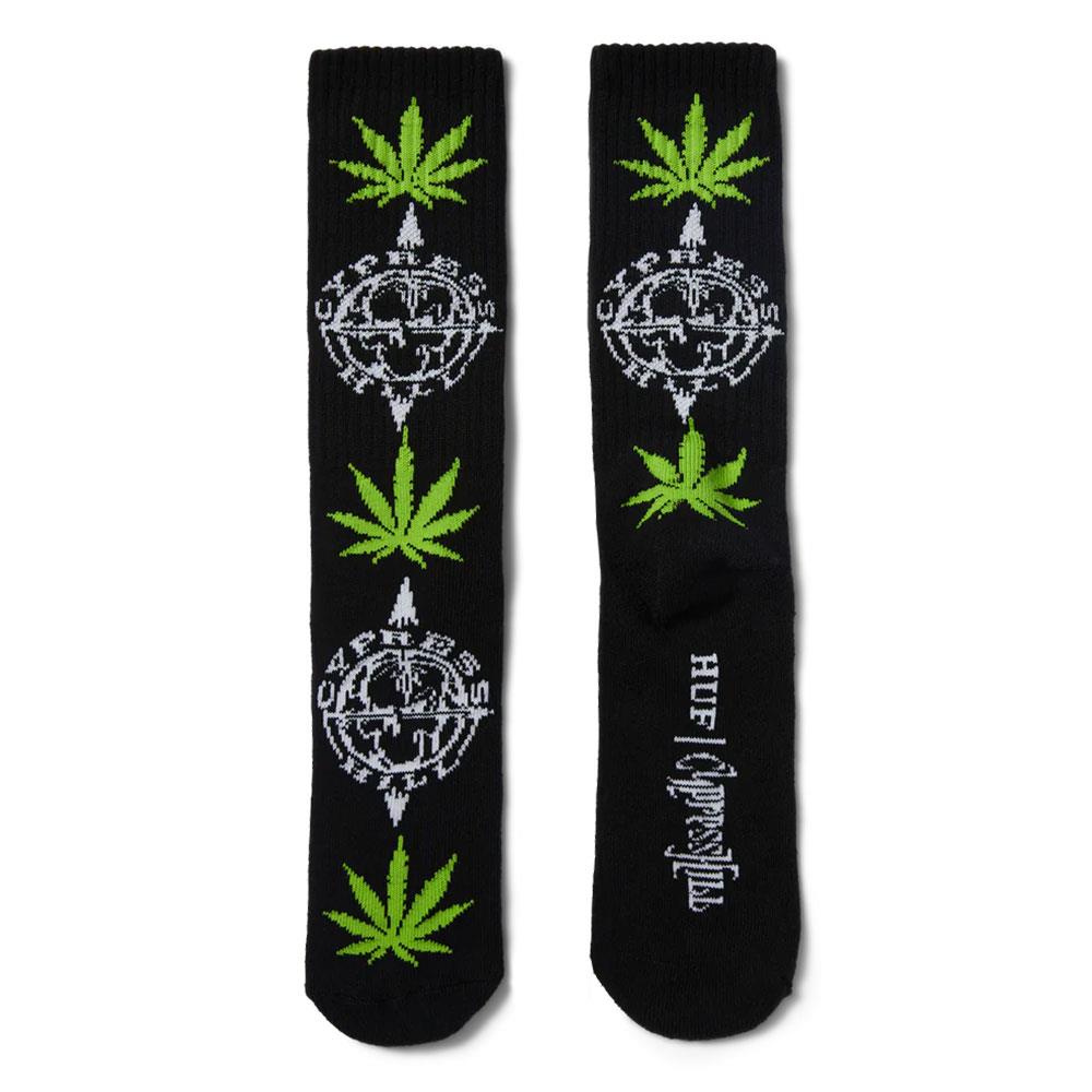 HUF x Cypress Hill Compass Plantlife Sock - Black