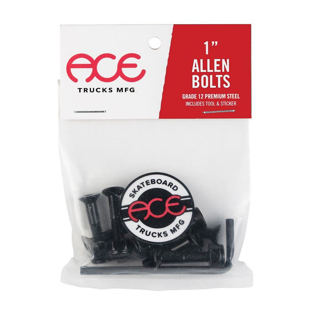 Ace Skateboard Truck Bolts - Allen Black 1" (8 Pack)