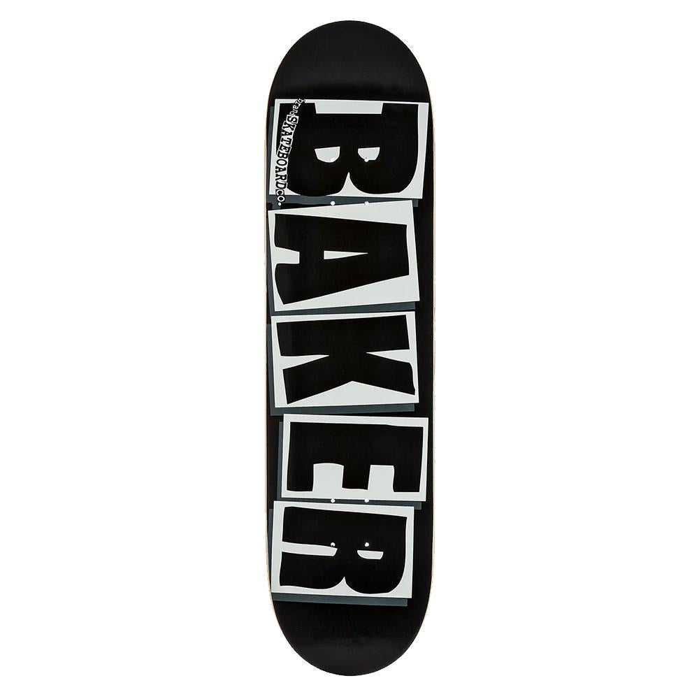 Baker Skateboard Deck - Team Brand Logo Black/White 8"