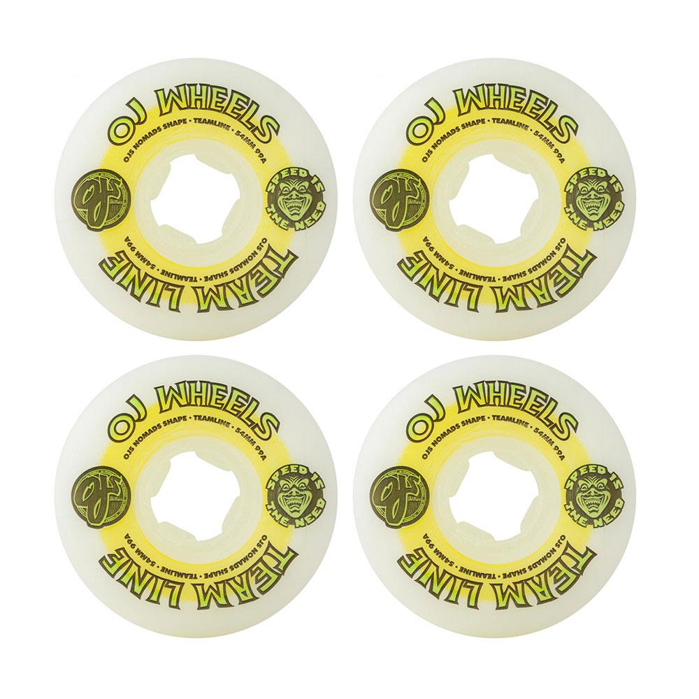 OJ Wheels - Team Line Hardline White 99a 54mm (4 Pack)